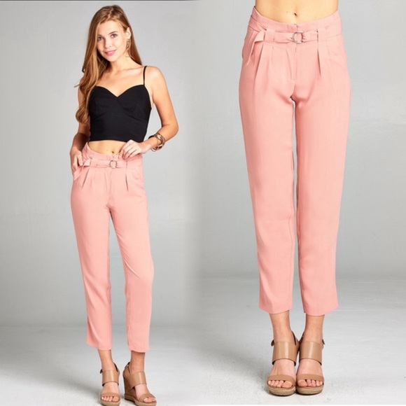 High waisted belted pants - Picture 2 of 6